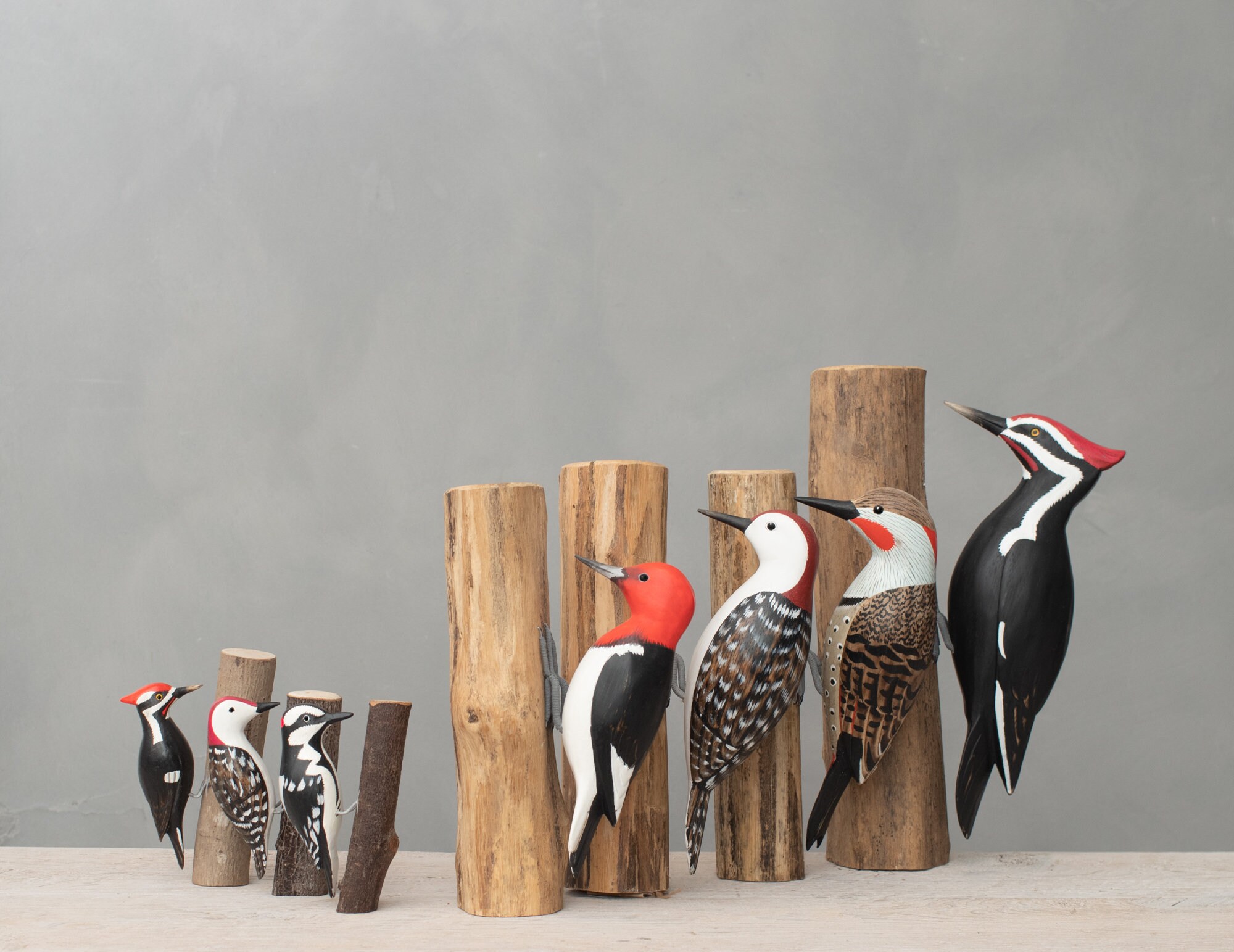 エボシクマゲラ - 高さ 13 インチ - 手彫りの木製の鳥 - Etsy 日本