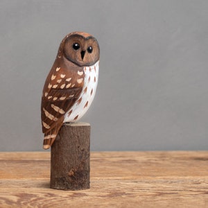 Streifenkauz - Mini - 13 cm - Hand geschnitzt | Holzvogel