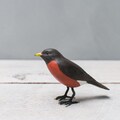 Mini Robin - Hand Carved Wooden Bird - 3"H