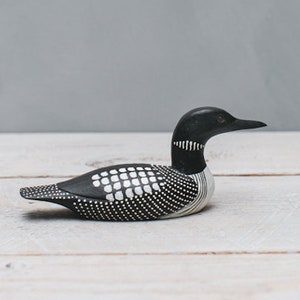 Mini Loon- 5"L - Hand Carved Wooden Bird