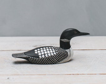 Mini Loon- 5"L - Hand Carved Wooden Bird