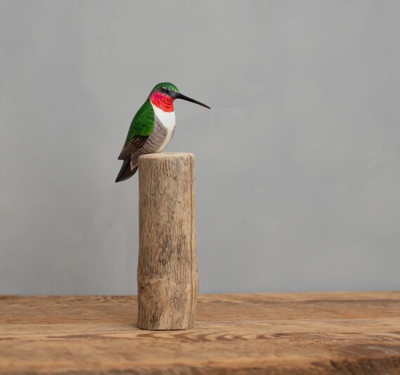 Hand Carved Wooden Hanging Hummingbird – 3.5