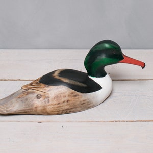 Zaagbek - 13,5&quot; l. handgesneden houten lokeend