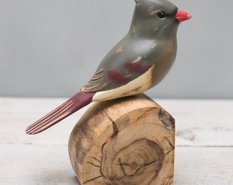 カーディナルペア - 高さ7インチ - 手彫り | 木製の鳥 - Etsy 日本
