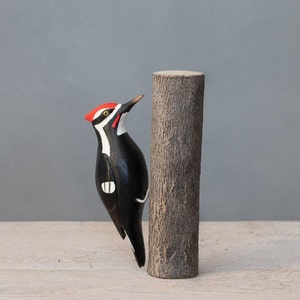 Pileated Woodpecker 13H Hand Carved Wooden Bird image 2