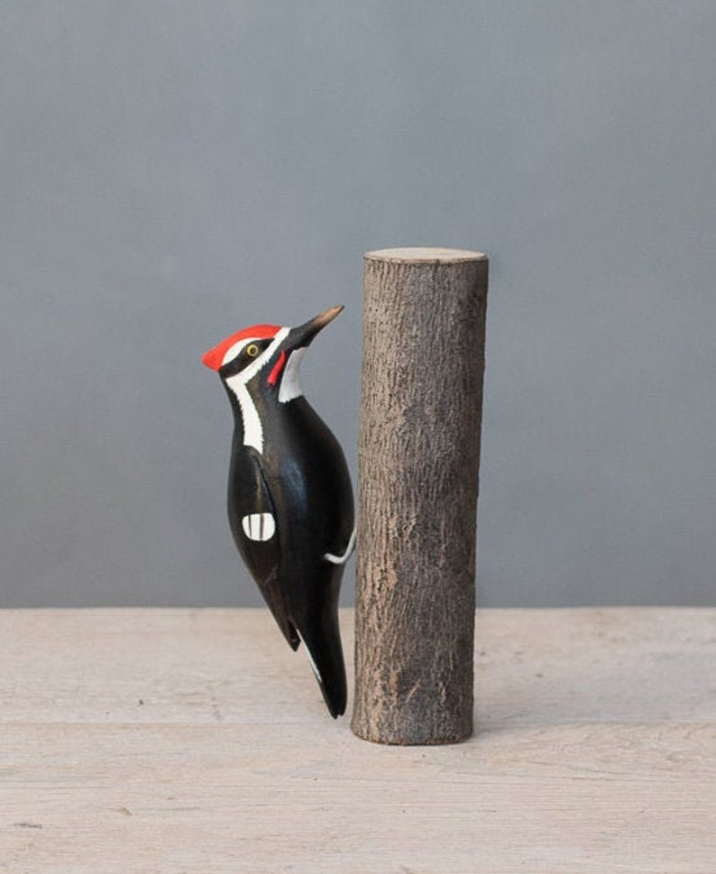Pileated Woodpecker 13H Hand Carved Wooden Bird image 2