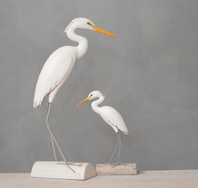 白鷺 - 大型 - 高さ 25 インチ - 手彫りの木製の鳥 - Etsy 日本