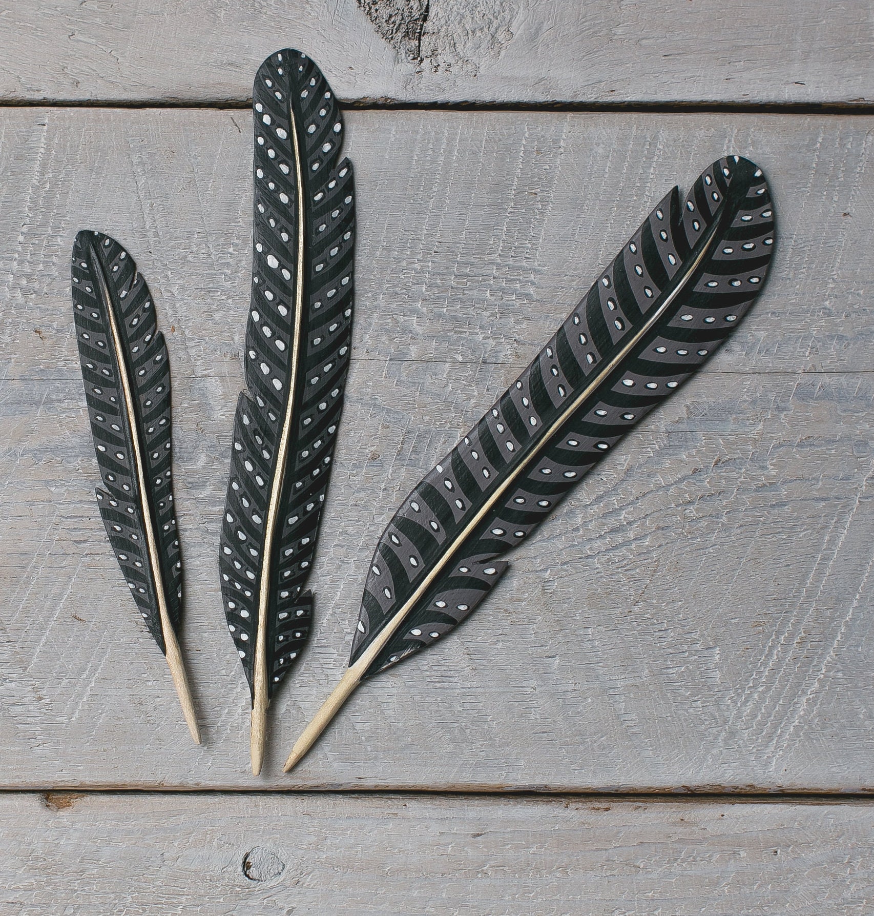 Quail Hand Carved Wooden Feathers - Etsy