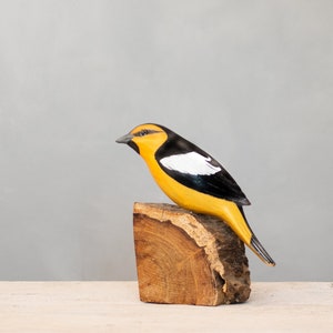 Oriole - 6.5&quot;H - Hand Carved Wooden Bird