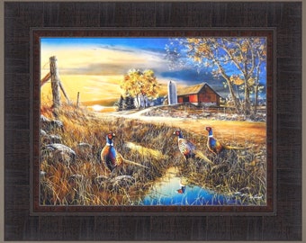 BIRD/'S EYE VIEW by Jim Hansel 17x21 Cardinal Lilacs Fence FRAMED PRINT PICTURE