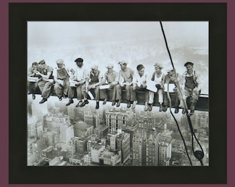 Lunch On A Skyscraper 1932 by Charles C Ebbets 20x24 Black And White Vintage Photo Framed Wall Décor Art Print Picture