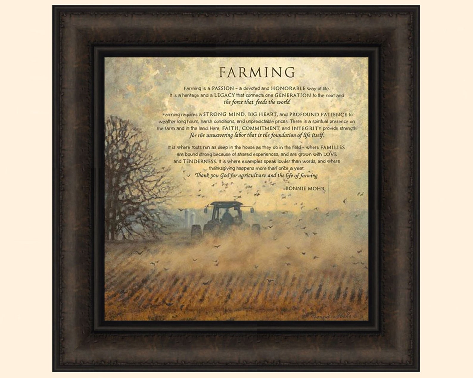 Farming by Bonnie Mohr 16x16 Tractor Field Poem Sign image 1.