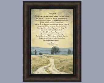 Living Life by Bonnie Mohr 16x22 Trees Landscape Dirt Road Life Is A Journey Inspirational Quote Framed Art Print Picture HomeCabinDecor