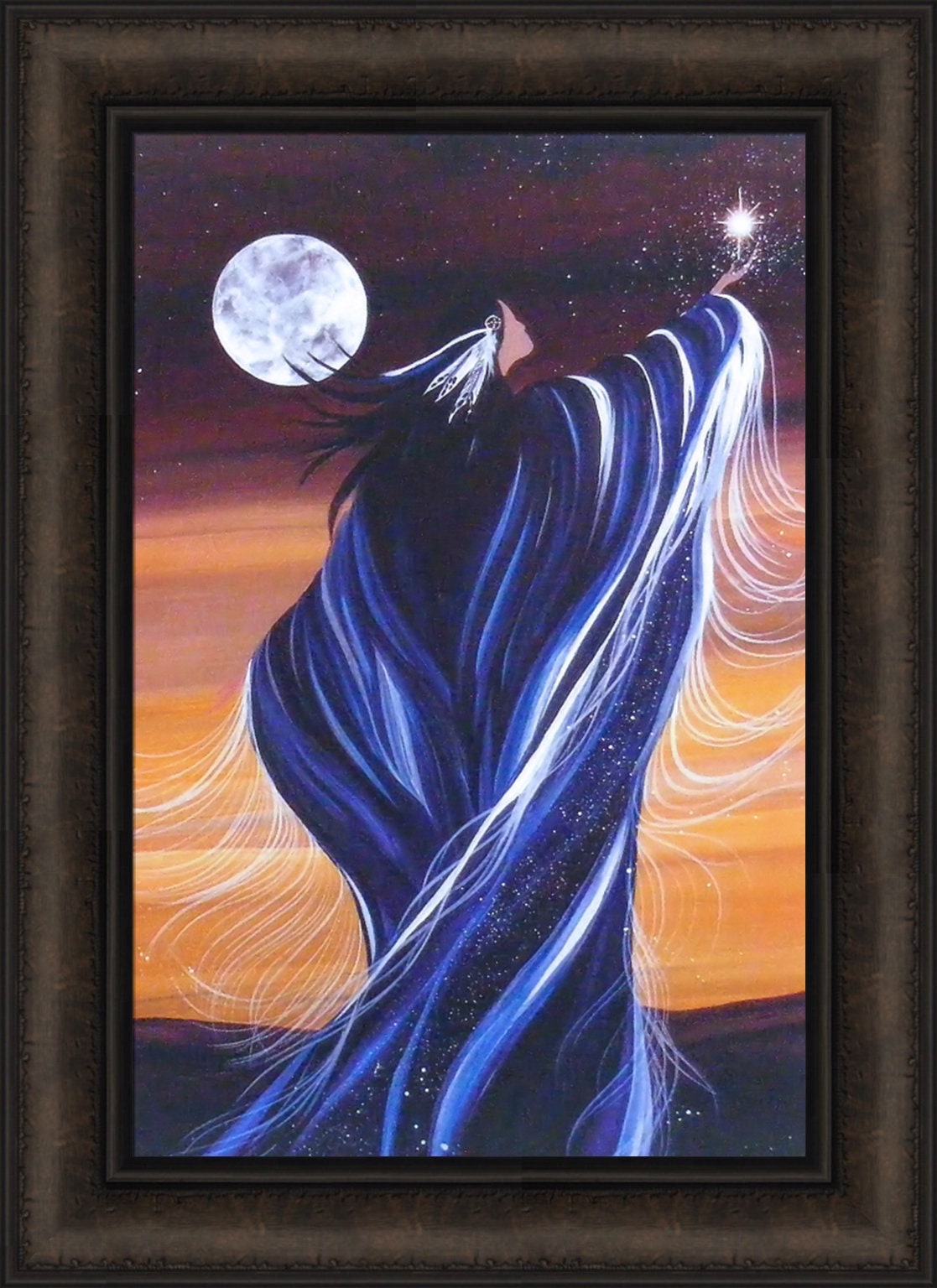 September Moon by Betty Albert 16x22 Native American Indian Woman