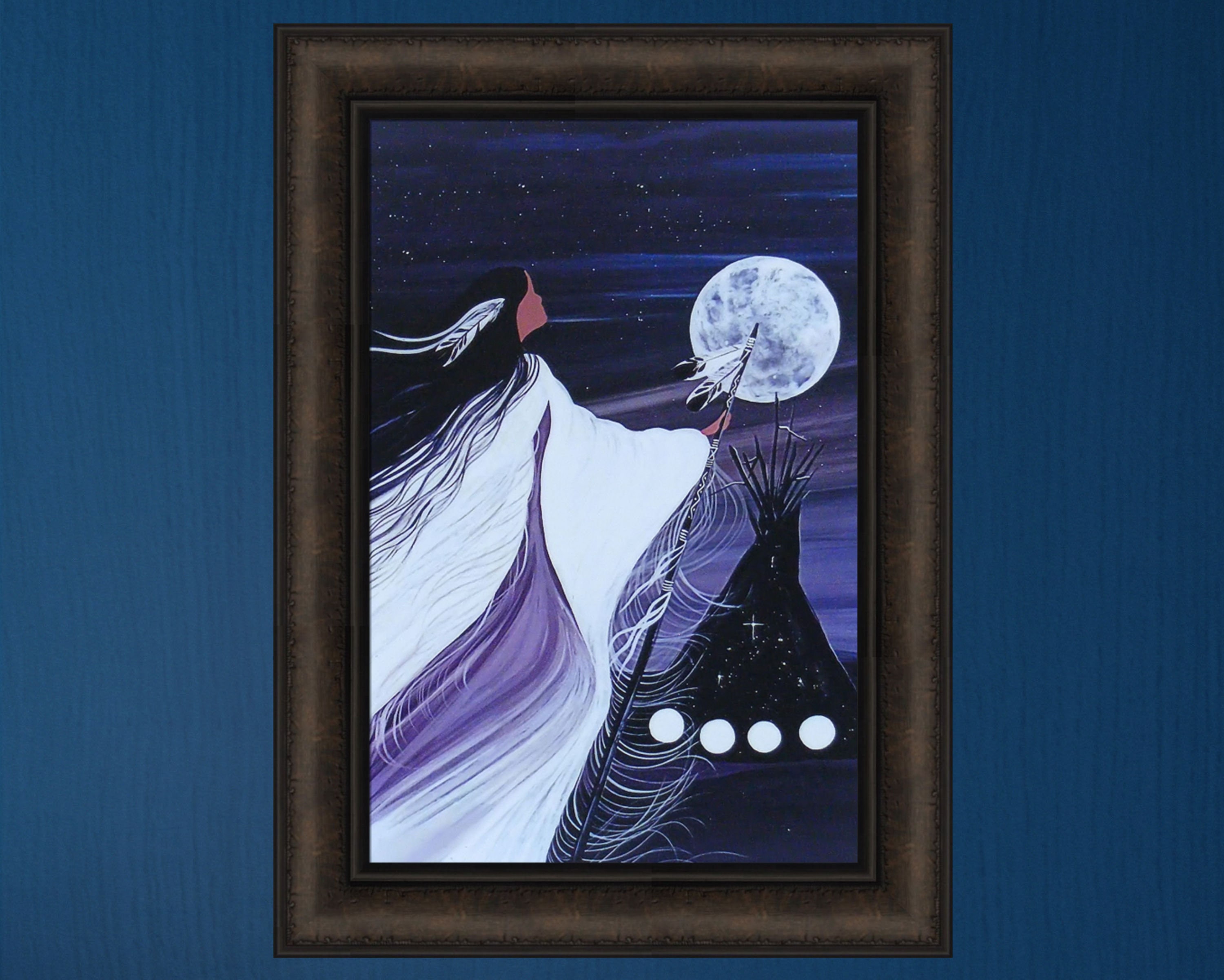 November Moon by Betty Albert 16x22 Native American Indian Woman