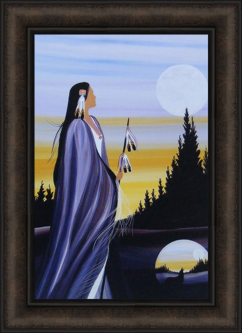 Spirit Of The Wolf by Betty Albert 16x22 Cree Indian Native Etsy