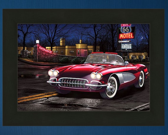 Red Vette by JG Studios 16x22 Nostalgia Classic Car Automobile