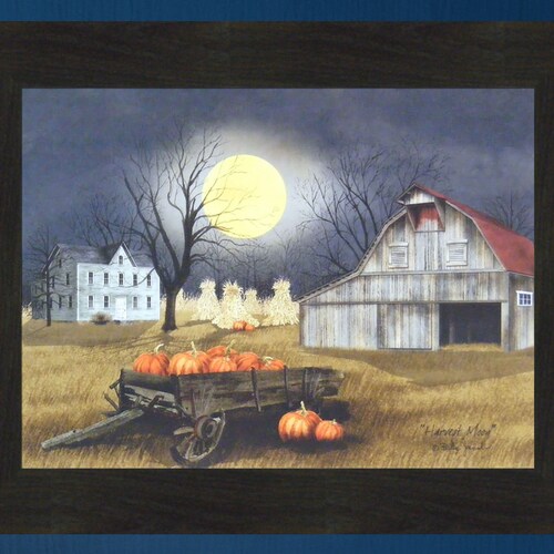 Spooky Harvest Moon by Billy Jacobs 16x20 Bat Ghost Wagon Jack - Etsy