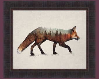 The Red Fox por Davies Babies 20x24 Wildlife Large Framed Art For Cabin Resort Print Picture