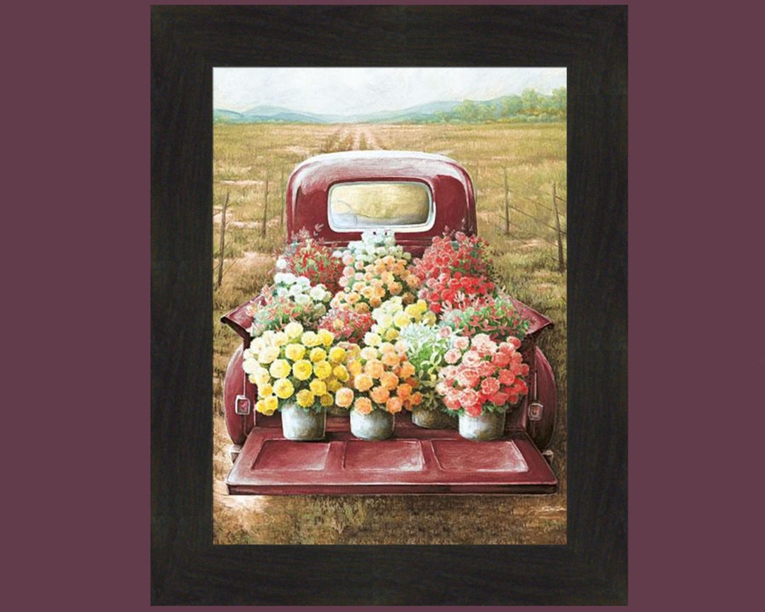 Flowers for Sale by Dee Dee 16x20 Floral Classic Red Truck Etsy