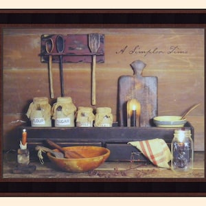 A Simpler Time by Billy Jacobs 16x20 Primitive Kitchen Vintage Baking Photography Framed Picture Home Cabin Decor