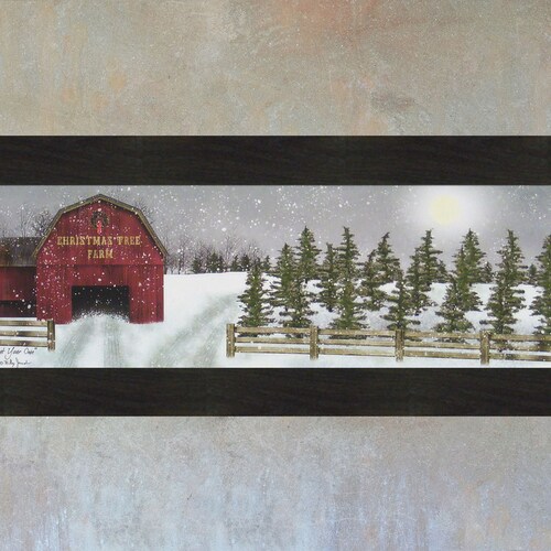 Cut Your Own by Billy Jacobs 12x28 Christmas Tree Farm Red Etsy