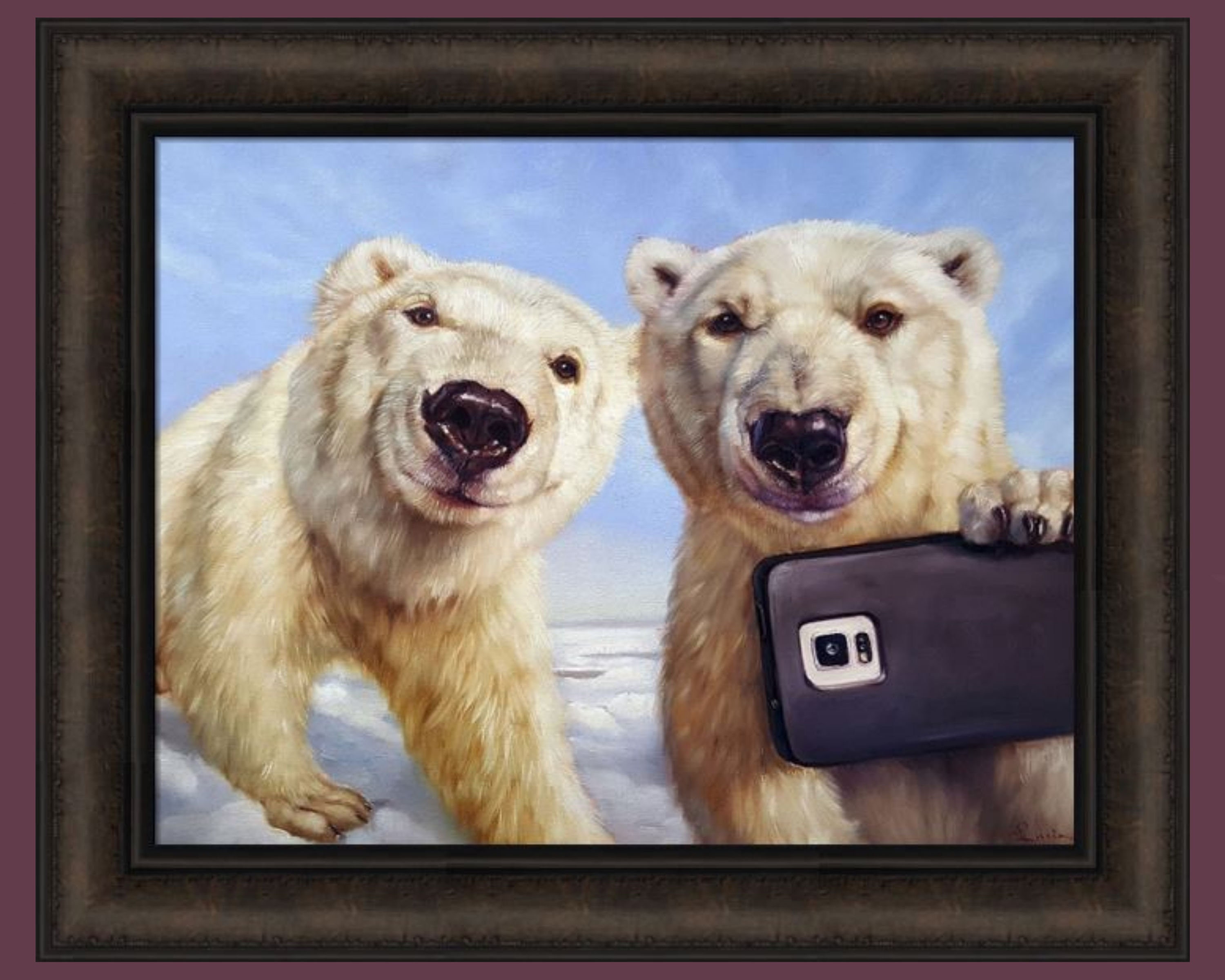Polargram by Lucia Heffernan 19x22 Polar Bear Bears Phone Selfie
