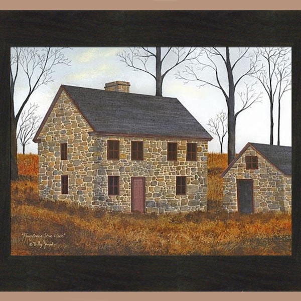 Pennsylvania Stone House by Billy Jacobs 16x20 Home Garage Shed Fall Autumn Framed Art Print Picture Home Cabin Decor