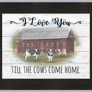 by Billy Jacobs 16x20 Dairy Cow Cows Classic Truck FRAMED ART Y/'ALL NEED MILK