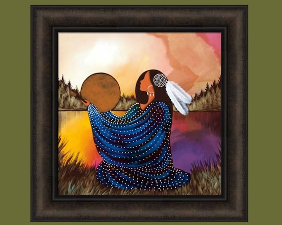 Heartbeat by Betty Albert 18x18 Native American Indian Women