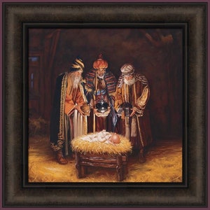 Three Wisemen by Mark Missman 18x18 Baby Jesus Holiday Christmas Wise Men Framed Art Print Picture