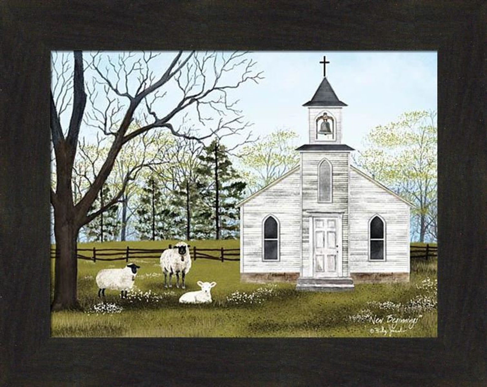 New Beginnings by Billy Jacobs 16x20 Church Steeple Sheep Lamb Etsy