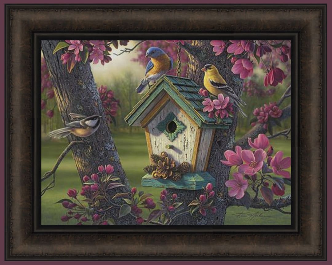 Springtime Beauty by Kim Norlien 16x20 Song Birds Birdhouse