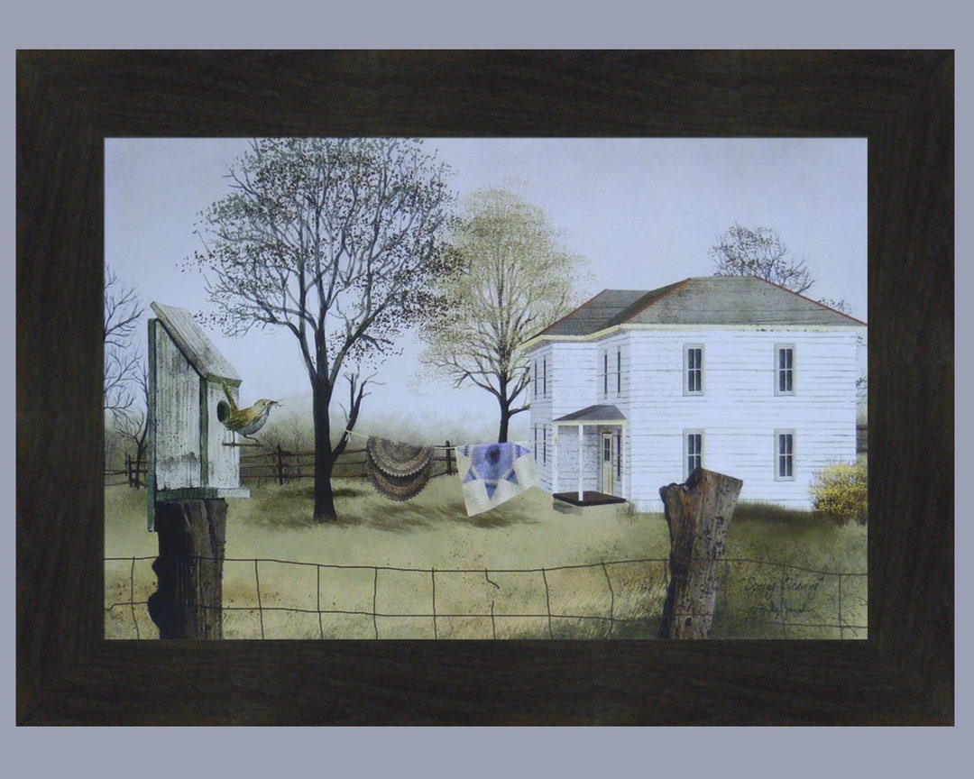 Spring Cleaning by Billy Jacobs 16x22 Country Farmhouse Bird Birdhouse ...