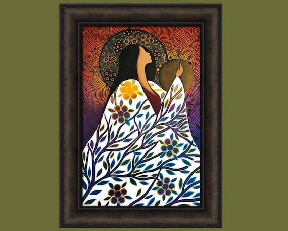 Ancestral Song by Betty Albert 16x22 Native American Indian Woman