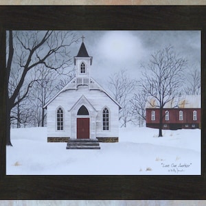 Love One Another by Billy Jacobs 16x20 Country Church Cross Steeple ...