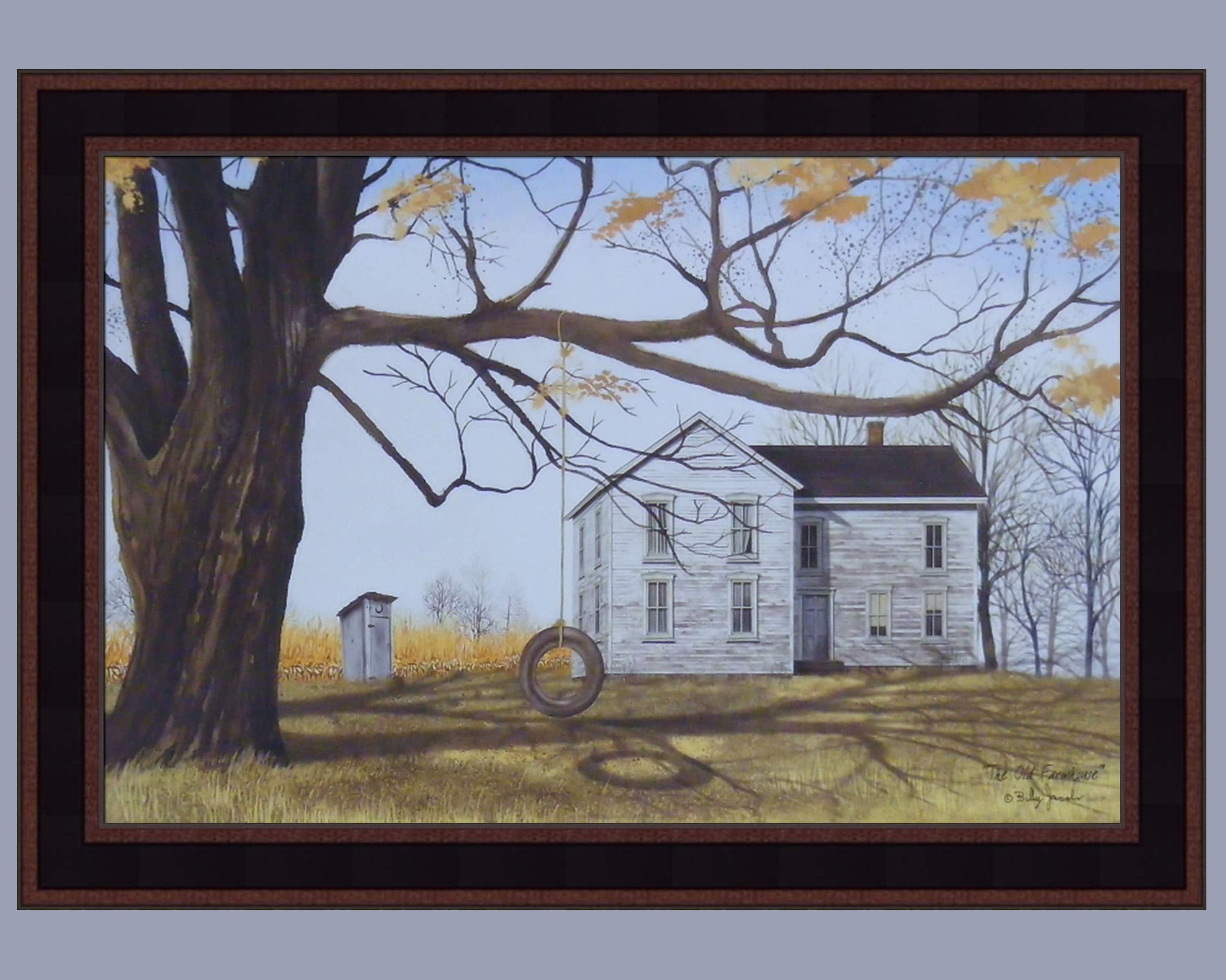 The Old Farmhouse by Billy Jacobs 16x22 Tire Swing Outhouse Farm