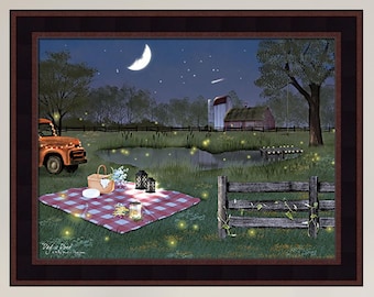 Day Is Done by Billy Jacobs Sarah Jacobs 16x20 Truck Chickens Night Farm Food Framed Art Picture Home Cabin Decor