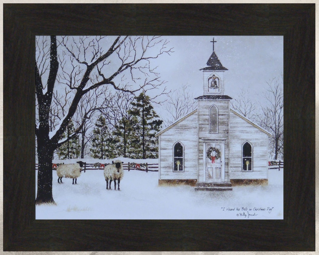 I Heard the Bells on Christmas Day by Billy Jacobs 16x20 Country Church ...