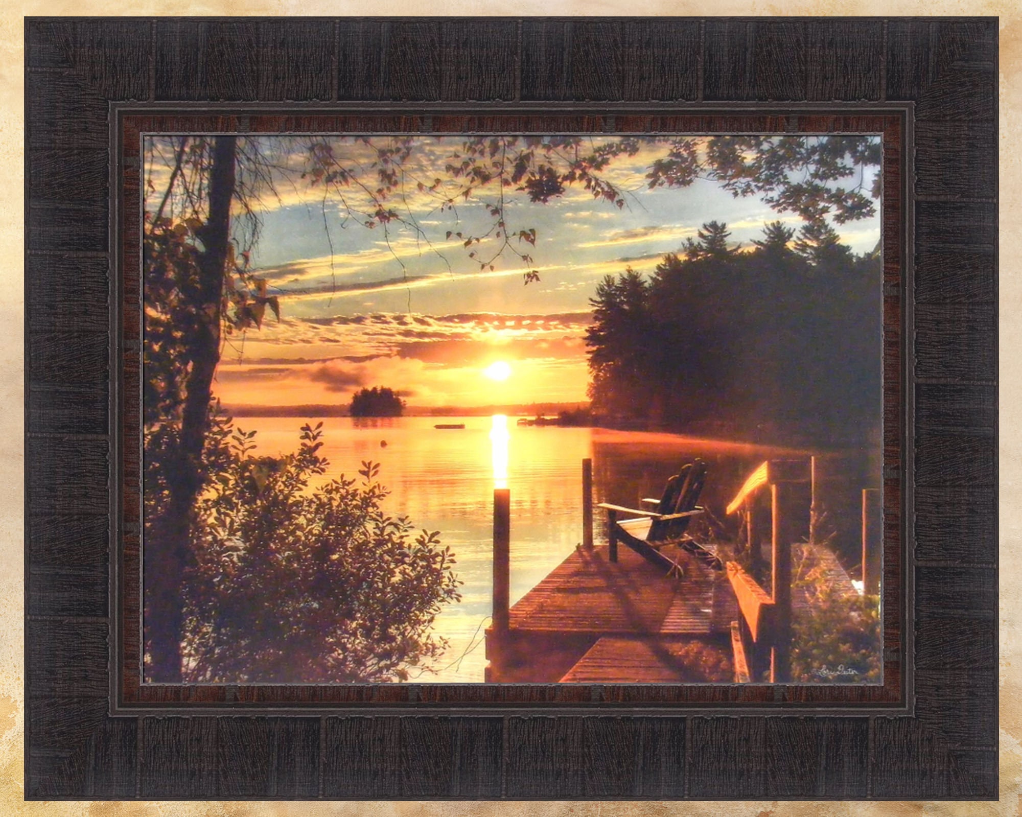 Etsy - Lake Art Wall Sunset