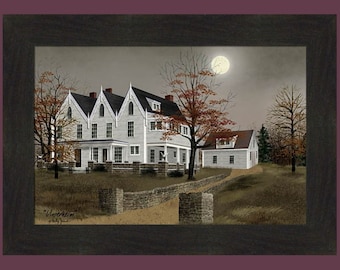 Unserheim by Billy Jacobs 16x22 Famous House Ohio Night Scene Full Moon Framed Art Print Picture