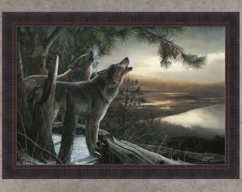 Wild Ones by Kevin Daniel 29x41 Howling Wolves Wolf Framed Art Print Wall Décor Picture
