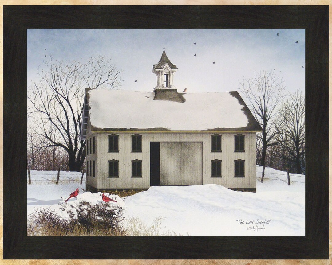 The Last Snowfall by Billy Jacobs 22x28 Snow Cardinals Cupola - Etsy