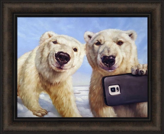 Polargram by Lucia Heffernan 19x22 Polar Bear Bears Phone Selfie