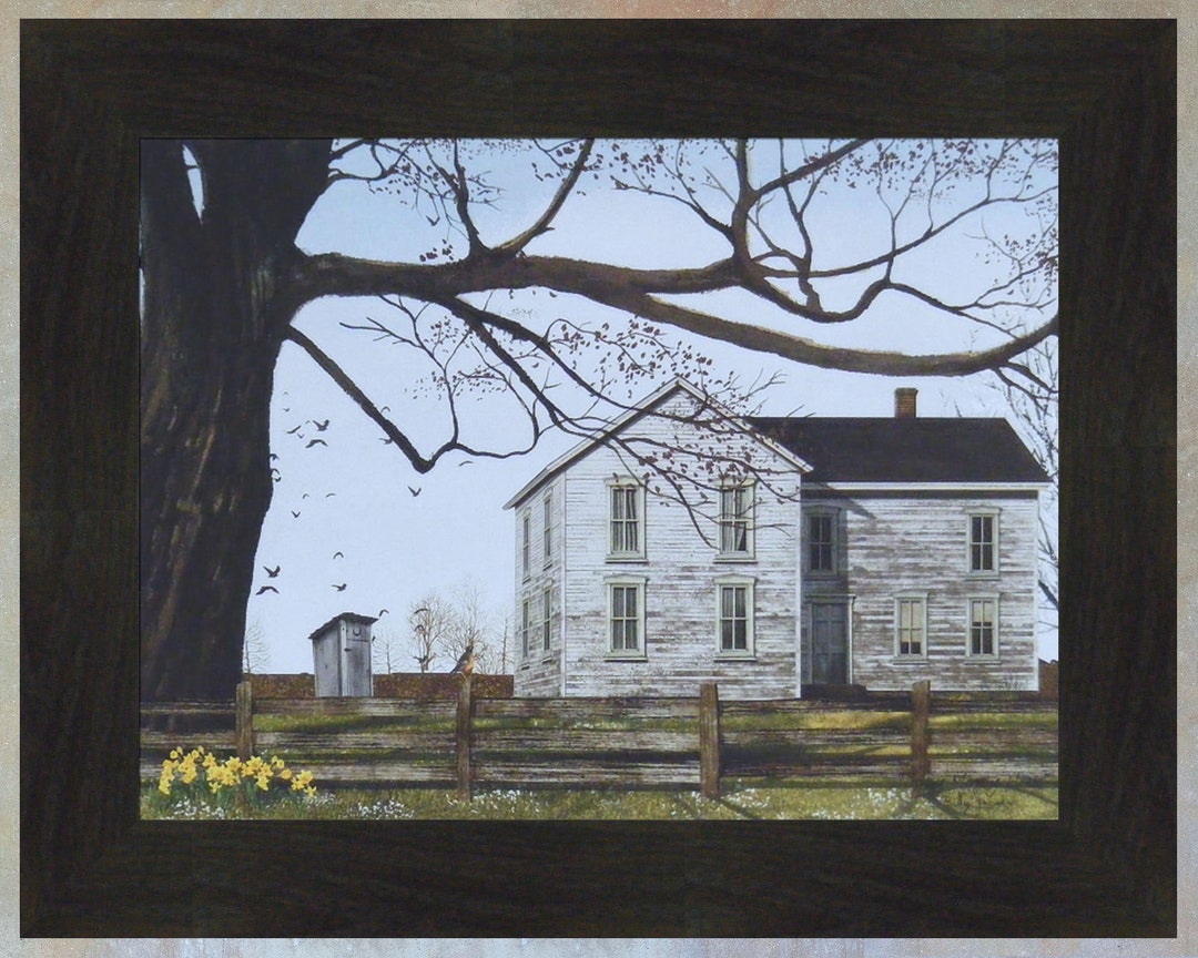 Spring Morning House by Billy Jacobs 16x20 Weathered Farm Home Outhouse ...