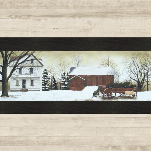 Christmas Wagon by Billy Jacobs 16x22 Trees for Sale Red Barn Etsy