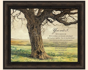 Forever by Bonnie Mohr 20x24 You and I Inspirational Marriage Anniversary Framed Art Print Picture Home Cabin Decor