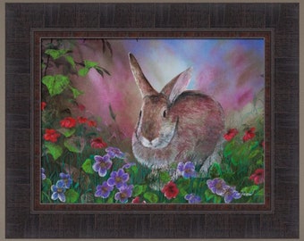 Some Bunny Loves You by Jim Hansel 17x21 Rabbit Flowers Floral Framed Art Print Wall Décor Picture HomeCabinDecor