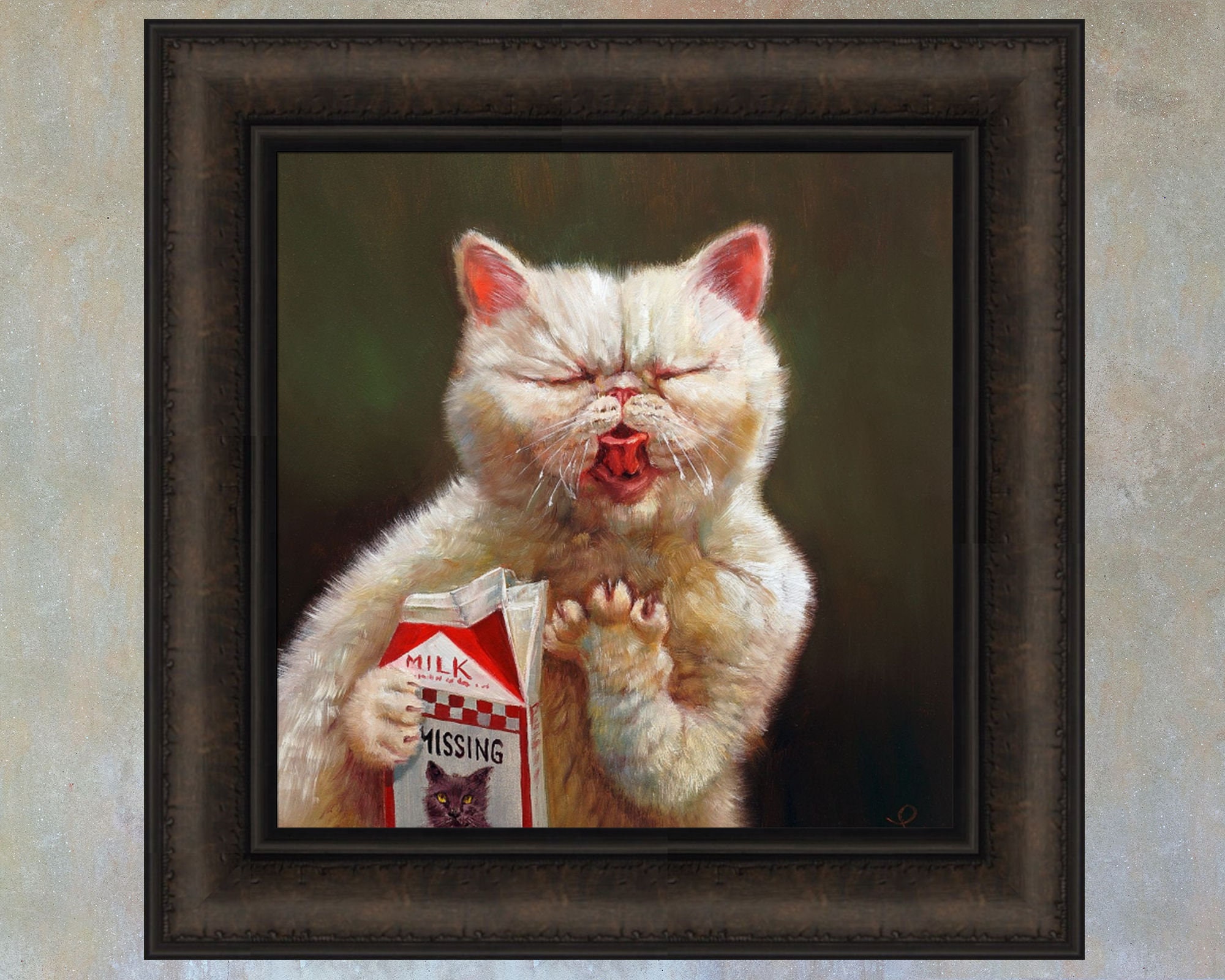 Sour Milk by Lucia Heffernan 16x16 Humorous Milk Carton Missing