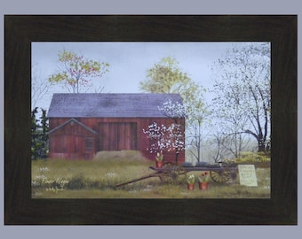 Flower Wagon by Billy Jacobs 16x22 Flowers For Sale Spring 4 Seasons Print Country Barn Farm Folk Framed Picture Home Cabin Decor